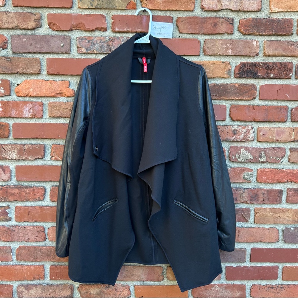Spanx DRAPE FRONT JACKET size XL extra large women’s black coat